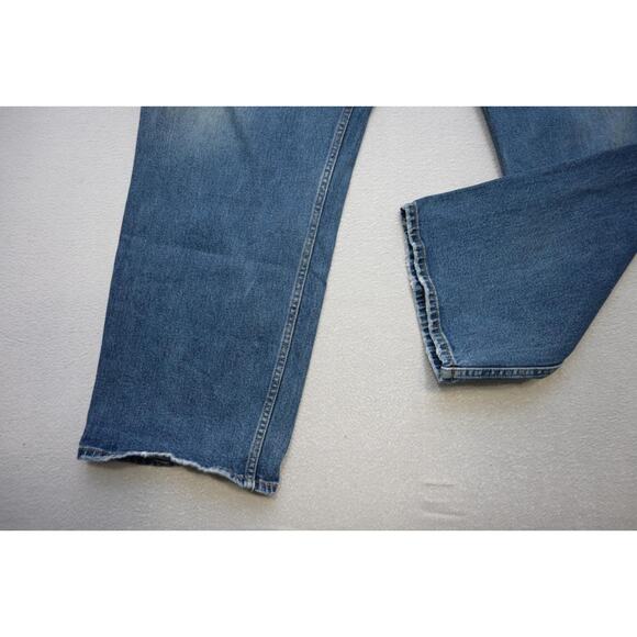 Levi's 505 Regular Fit Straight Stretch Rugged Denim Blue Jeans Mens Sz 50 x 30 - Picture 2 of 11